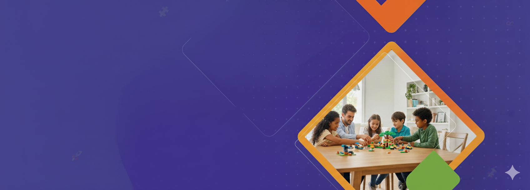 Familia construyendo con LEGO